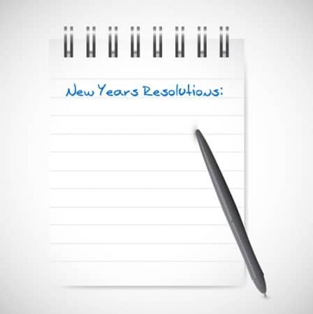 new years resolutions notepad list illustration design over a white background