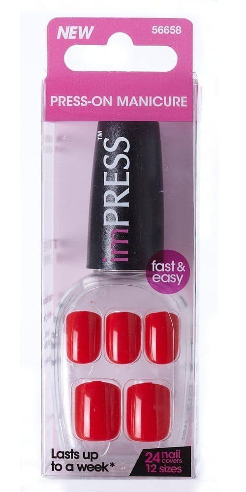 nail art designs - candy apple red press-on nails