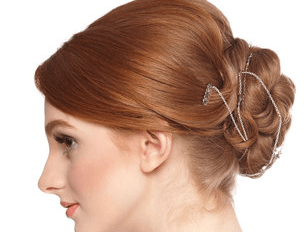 Updo, pin curls, back view 