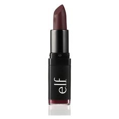 deep burgundy lipstick on white background