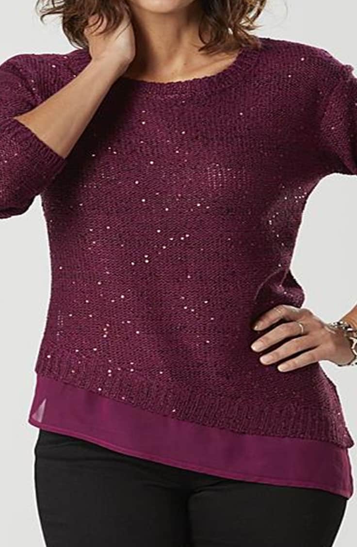 Maroon sparkly sweater on sale for Black Friday at Sears