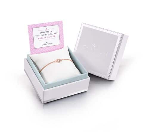 Chamilia breast cancer awareness silver ID bracelet