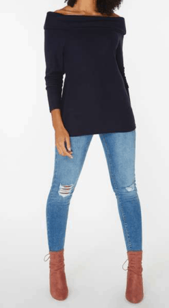 Navy ribbed top from Dorothy Perkins