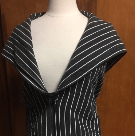 Black and white pin stripe vest by Norma Kamali 