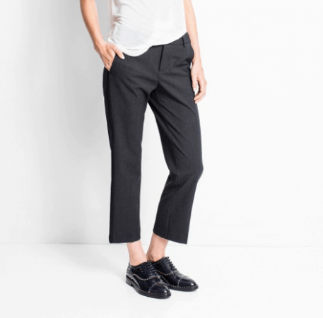 Black, straight fit pants