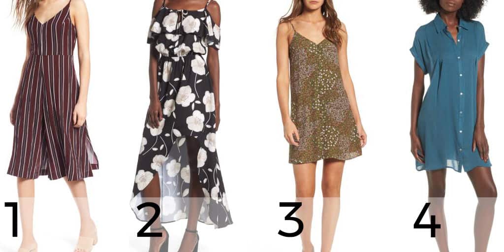 Four dresses priced under $50 from the Nordstrom Anniversary Sale