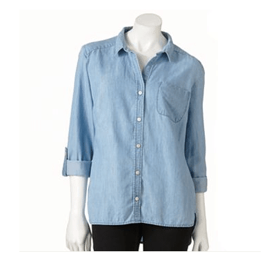 Apt. 9® Roll-Tab Chambray Shirt, $16.99 available at kohls.com