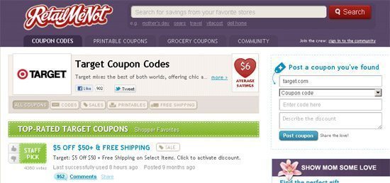 Target coupon codes