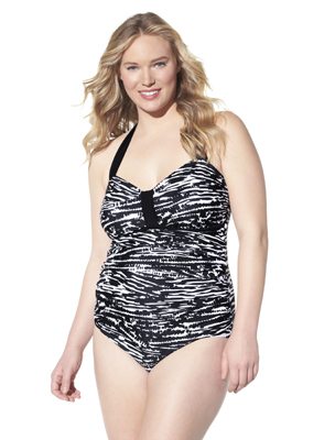 Women's Plus-Size Bandeau One-Piece Swimsuit