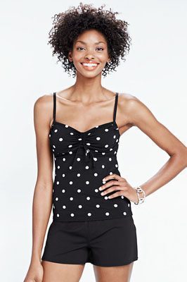 Beach Living Polka Dot Adjustable Scoop Tankini Top