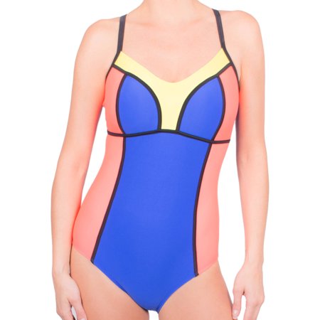 walmart swimsuits - one piece color block