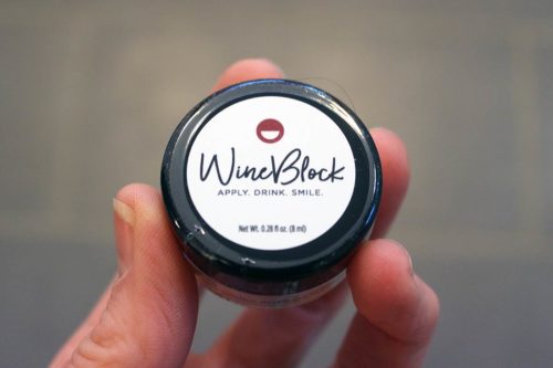 Wine block to protect lips and teeth