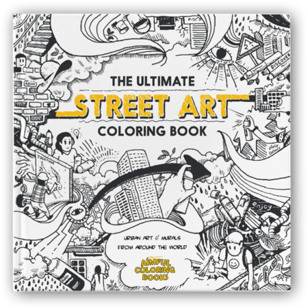 Hardcover street art coloring book