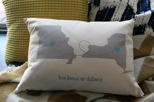 Long distance pillow from Etsy