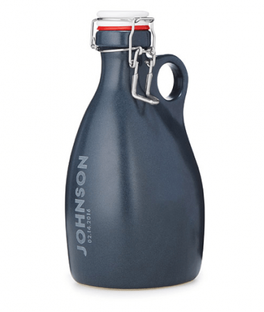 Black custom etched growler from UncommonGoods