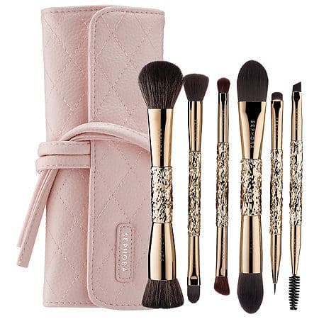 beauty gifts for mom: set of 6 make-up brushes and a pretty pink case