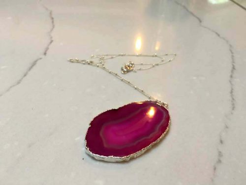 Mothers Day Jewelry Gifts - pink agate necklace 