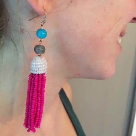 Mothers Day Jewelry Gift Ideas: these tassel earrings are an on-trend statement perfect for mom and you when the budget is tight.